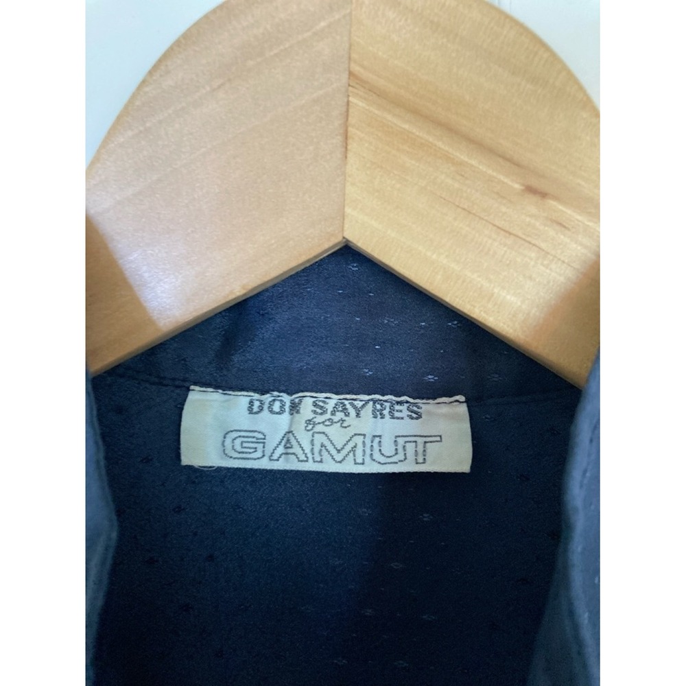 VTG Don Sayers for Gamut Navy Long-Sleeve Button-Up Blouse Size 6 Long Sleeve - Picture 2 of 10